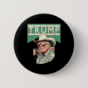 Cowboy Trump Trump Is My President 6 Cm Round Badge