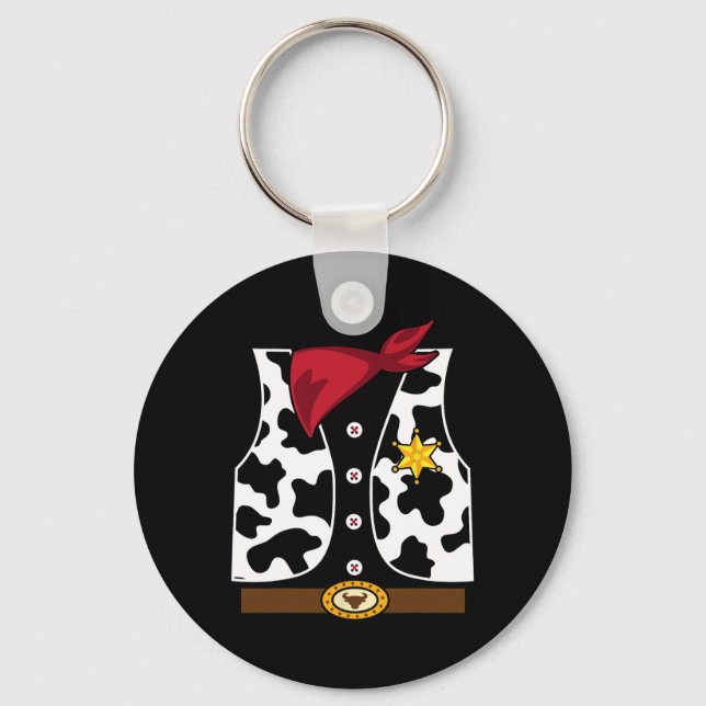 Cowboy Vest Western Sheriff Costume Cool Easy Hall Key Ring (Front)