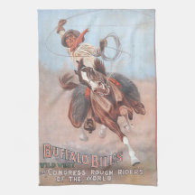 Cowboy Vintage Poster Kitchen Towels