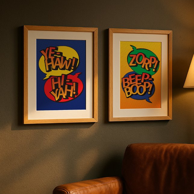 Cowboy vs ninja pop art primary poster (Creator Uploaded)