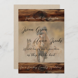 Cowboy Wedding Invitation Dance and BBQ