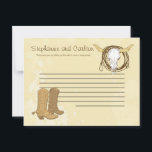 Cowboy Wedding Writable Advice Card<br><div class="desc">These adorable Writable Advice Cards are perfect addition to any Wedding. Simply hand these cards to your guests, along with fine tip Sharpie pens. Your guests can then write down any advice they have for the new bride and groom. These are printed at a 4.25" x 5.6" size on glossy...</div>