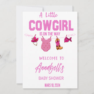 Cowboy Welcome Baby Shower Sign, Wild West Baby  Save The Date