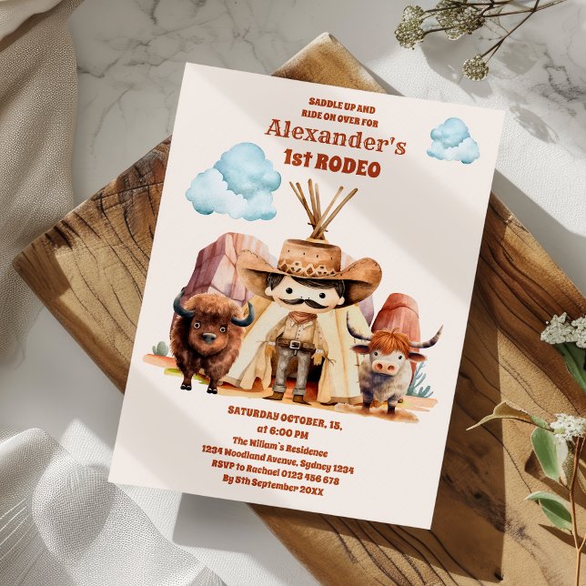 Cowboy Western 1st Birthday Invitation (Creator Uploaded)