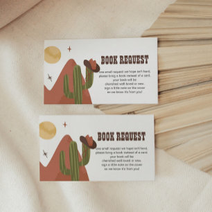 Cowboy Western Baby Shower Book Request Enclosure Card