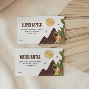 Cowboy Western Baby Shower Diaper Raffle Enclosure Card