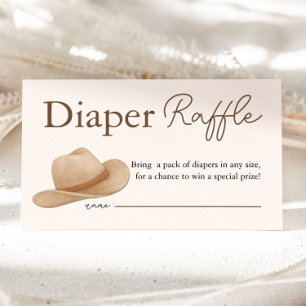 Cowboy Western Baby Shower Diaper Raffle Enclosure Card