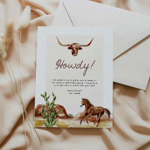 Cowboy Western Baby Shower Thank You Card