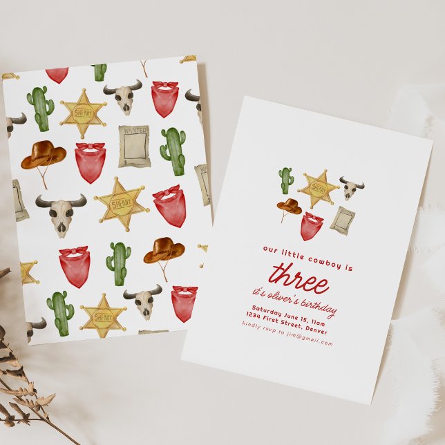 Cowboy Western Birthday Party Invitation Template (Creator Uploaded)
