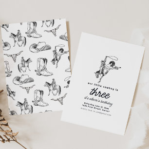 Cowboy Western Birthday Party Invitation Template