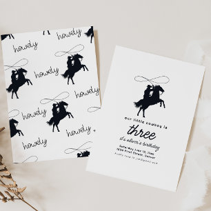 Cowboy Western Birthday Party Invitation Template