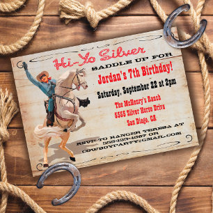 Cowboy Western Birthday Party Invitations