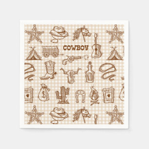 Cowboy Western Birthday Party Napkin