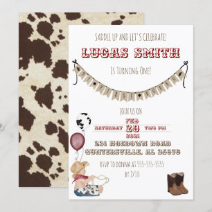 Cowboy Western Boys Birthday Invitation