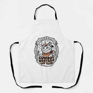 Cowboy Western Cat Pet Lover Shirt Art - Cowboy We Apron
