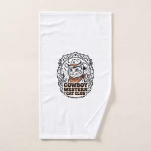Cowboy Western Cat Pet Lover Shirt Art - Cowboy We Hand Towel