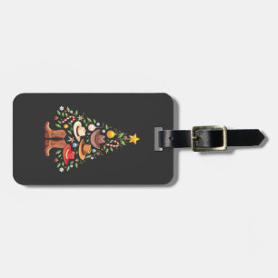 Cowboy Western Christmas Tree Santa  Luggage Tag