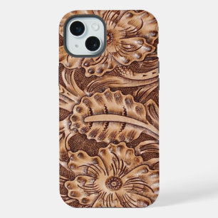 cowboy western country pattern tooled leather iPhone case