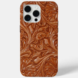 cowboy western country pattern tooled leather iPhone case