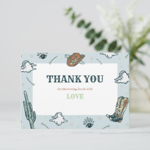 Cowboy Western Hat Baby Shower Thank You Card
