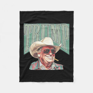 Cowboy Western Make America Great Trump Daddy Fleece Blanket