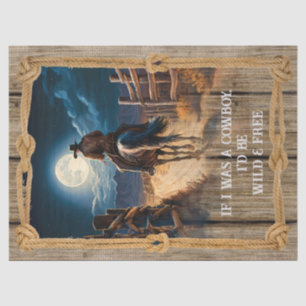 Cowboy Western Man Horse Tissue Paper