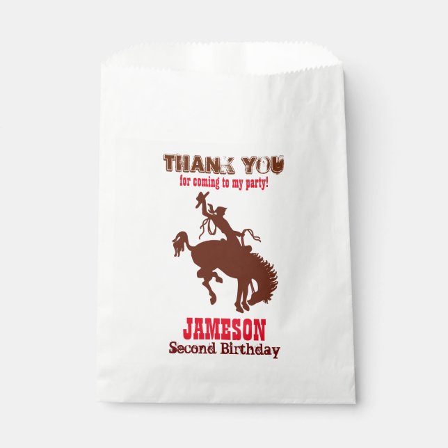 Cowboy Western Old West Birthday Baby Shower Favour Bag (Front)