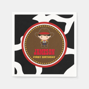 Cowboy Western Old West Birthday Napkin