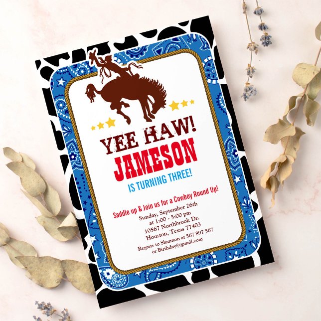 Cowboy Western Old West Birthday Party Invitation (Creator Uploaded)
