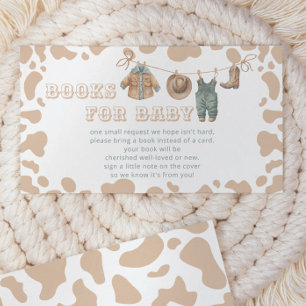 Cowboy Western Plaid Baby Shower Book Request Enclosure Card