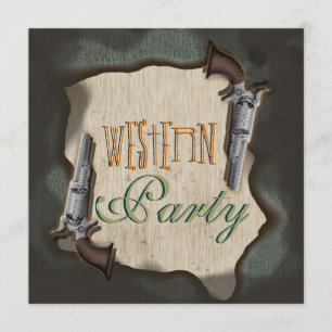Cowboy western ranch corral party invitation