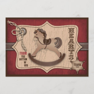 Cowboy Western Rocking Horse Thank You Card