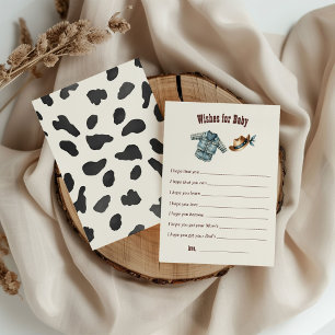 Cowboy Western Rodeo Baby Shower Wishes for Baby Enclosure Card