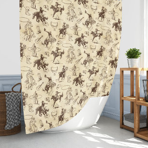 Cowboy Western Rodeo Horses Shower Curtain
