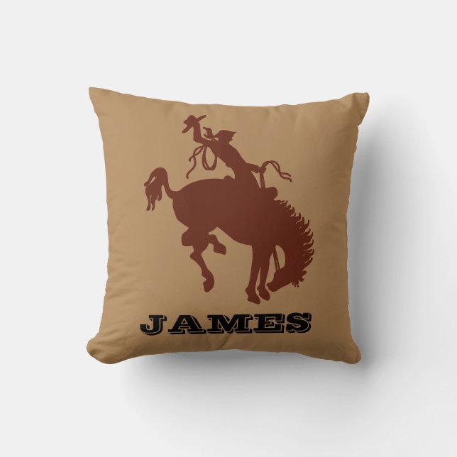 Cowboy Western Rodeo personalised name Cushion (Front)