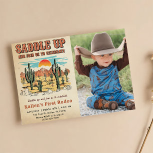 Cowboy Western Rodeo Wild West Birthday Party Invitation