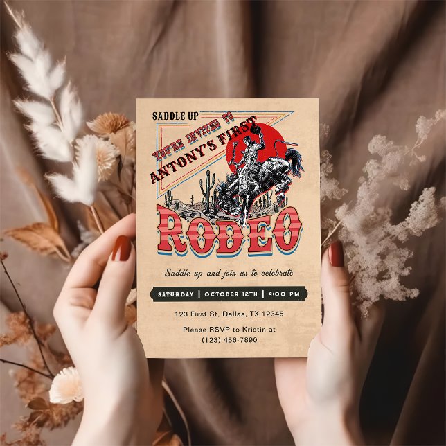 Cowboy Western Rodeo Wild West Birthday Party Invitation (Creator Uploaded)