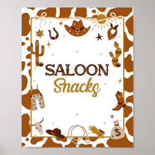 Cowboy Western Saloon Snacks Sign