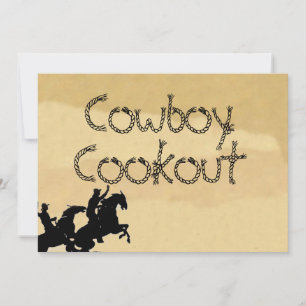 Cowboy Western themed buckskin Party Invitations
