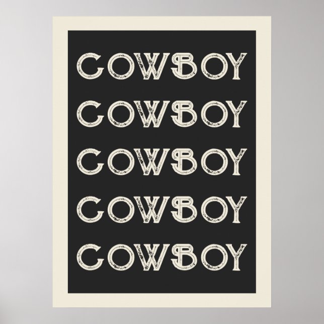  Cowboy Western Typography Wall Art Ranch Cabin (Front)
