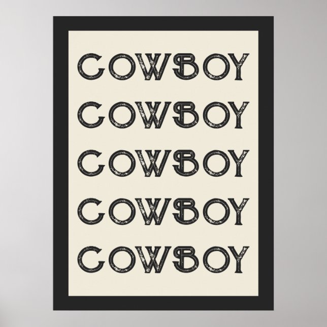  Cowboy Western Typography Wall Art Ranch Cabin (Front)