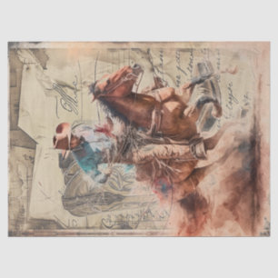 Cowboy Western Watercolor Decoupage Tissue Paper