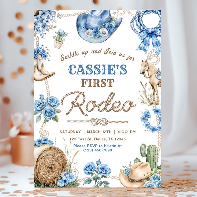 Cowboy Wild West 1st Rodeo Ranch Birthday Party Invitation (Creator Uploaded)