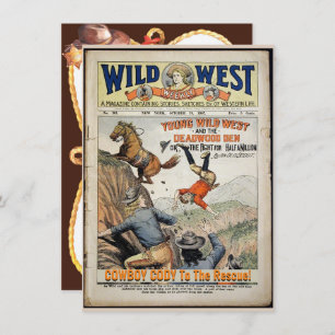 Cowboy Wild West Add Boy's Details Birthday Party Invitation