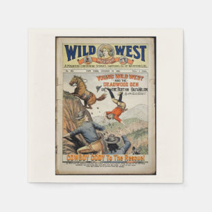 Cowboy Wild West Add Boy's Name Birthday Party Napkin
