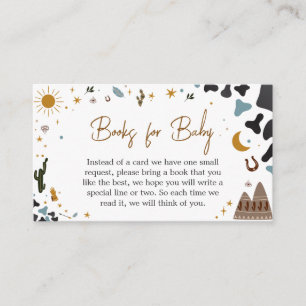 Cowboy Wild West Baby Shower Books for Baby Enclosure Card