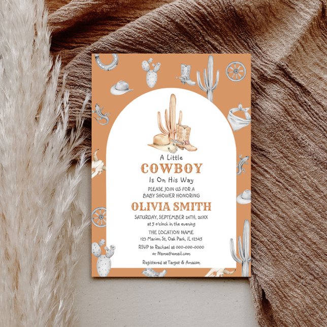 Cowboy Wild West Baby Shower Invitation Template (Creator Uploaded)