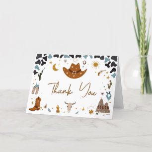 Cowboy Wild West Baby Shower Thank You Card