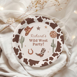 Cowboy Wild West boy birthday party Paper Plate
