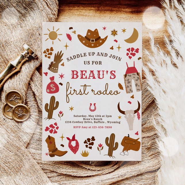 Cowboy Wild West Rodeo Ranch Birthday Party Invitation (Creator Uploaded)